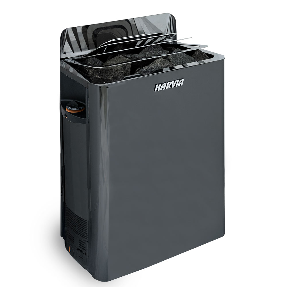 Harvia The Wall Black Stainless Steel Home Sauna Heater