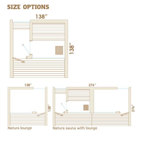 Auroom Natura Sizes