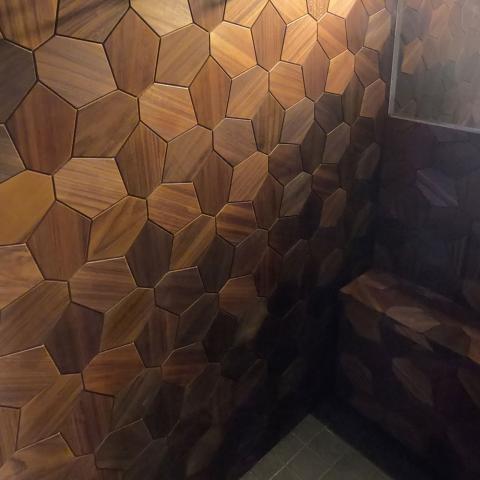 EmotionWalls Hexagon Thermo-Abachi Decorative Wall Accent Panels (3)