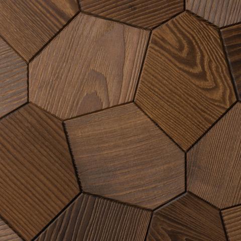 EmotionWalls Hexagon Thermo-Ash-Brushed decorative wood accent panels 2