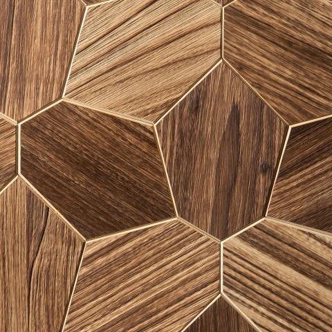 EmotionWalls Hexagon Yakisugi Brushed Decorative Wood Accent Panels (2)