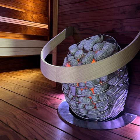 HUUM Drop Sauna Heater with Optional Safety Rail & Embedding Flange