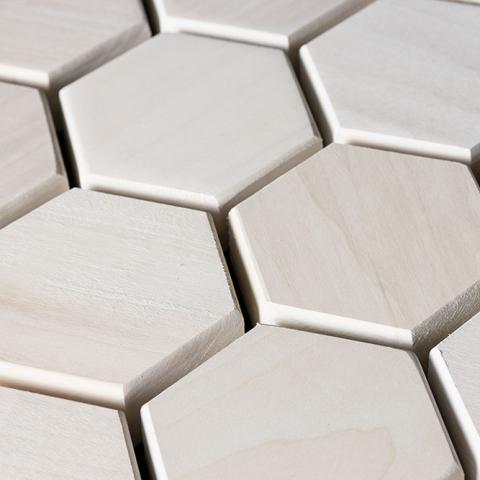 White Hexagon Decorative Wood Wall Panels