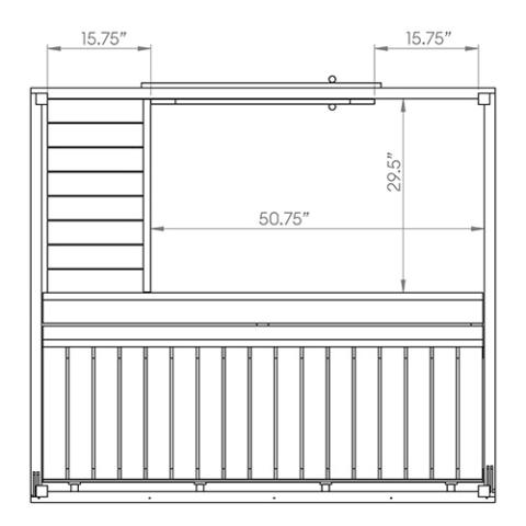 SaunaLife Model G2 sauna kit Floor Plan