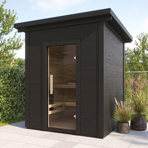 saunalife g2 black exterior diy backyard sauna kit