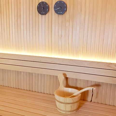 Sauna bucket ladle thermometer hygrometer set saunalife