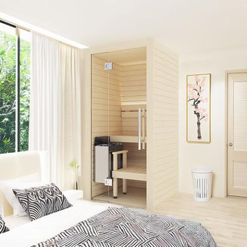 Auroom Cala Glass Mini Home Sauna Kit - Aspen