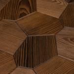 EmotionWalls Hexagon Thermo-Ash-Brushed decorative wood accent panels 1